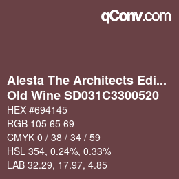 Farbcode: Alesta The Architects Edition - Old Wine SD031C3300520 | qconv.com