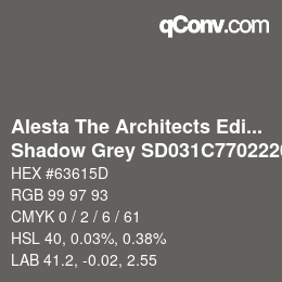 Farbcode: Alesta The Architects Edition - Shadow Grey SD031C7702220 | qconv.com