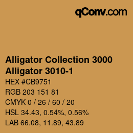 カラーコード: Alligator Collection 3000 - Alligator 3010-1 | qconv.com