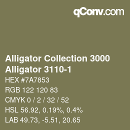 カラーコード: Alligator Collection 3000 - Alligator 3110-1 | qconv.com