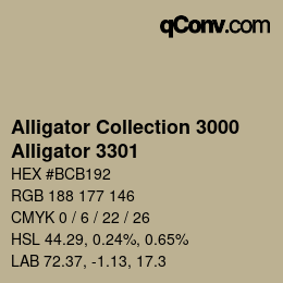 カラーコード: Alligator Collection 3000 - Alligator 3301 | qconv.com