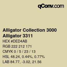 Color code: Alligator Collection 3000 - Alligator 3311 | qconv.com