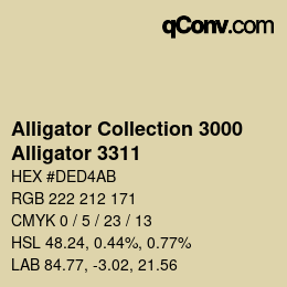 カラーコード: Alligator Collection 3000 - Alligator 3311 | qconv.com