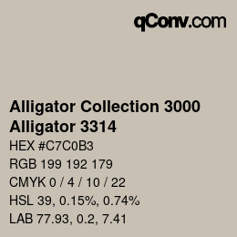 カラーコード: Alligator Collection 3000 - Alligator 3314 | qconv.com