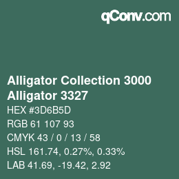 Color code: Alligator Collection 3000 - Alligator 3327 | qconv.com