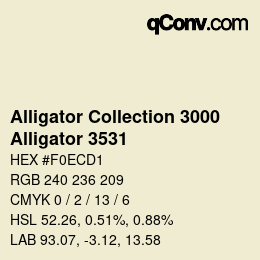 カラーコード: Alligator Collection 3000 - Alligator 3531 | qconv.com