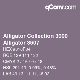 カラーコード: Alligator Collection 3000 - Alligator 3607 | qconv.com