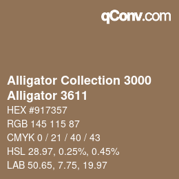 カラーコード: Alligator Collection 3000 - Alligator 3611 | qconv.com