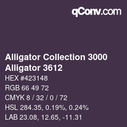 カラーコード: Alligator Collection 3000 - Alligator 3612 | qconv.com