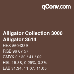 カラーコード: Alligator Collection 3000 - Alligator 3614 | qconv.com