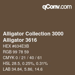 カラーコード: Alligator Collection 3000 - Alligator 3616 | qconv.com