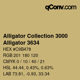 カラーコード: Alligator Collection 3000 - Alligator 3634 | qconv.com