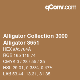 Color code: Alligator Collection 3000 - Alligator 3651 | qconv.com