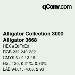 カラーコード: Alligator Collection 3000 - Alligator 3668 | qconv.com