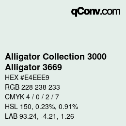 Color code: Alligator Collection 3000 - Alligator 3669 | qconv.com