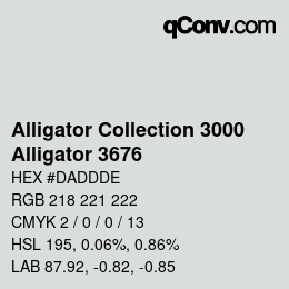 カラーコード: Alligator Collection 3000 - Alligator 3676 | qconv.com