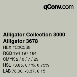 カラーコード: Alligator Collection 3000 - Alligator 3678 | qconv.com