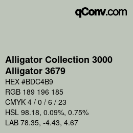 カラーコード: Alligator Collection 3000 - Alligator 3679 | qconv.com