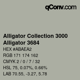 カラーコード: Alligator Collection 3000 - Alligator 3684 | qconv.com