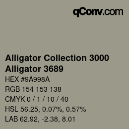Color code: Alligator Collection 3000 - Alligator 3689 | qconv.com