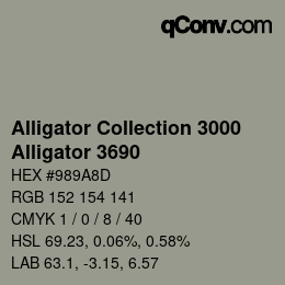 カラーコード: Alligator Collection 3000 - Alligator 3690 | qconv.com