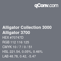 カラーコード: Alligator Collection 3000 - Alligator 3700 | qconv.com