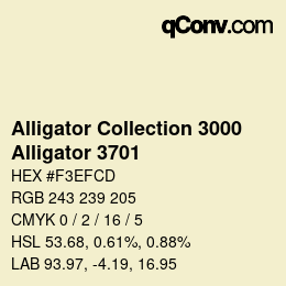 カラーコード: Alligator Collection 3000 - Alligator 3701 | qconv.com