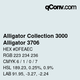 Color code: Alligator Collection 3000 - Alligator 3706 | qconv.com