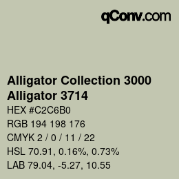 カラーコード: Alligator Collection 3000 - Alligator 3714 | qconv.com
