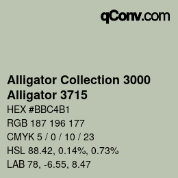 カラーコード: Alligator Collection 3000 - Alligator 3715 | qconv.com