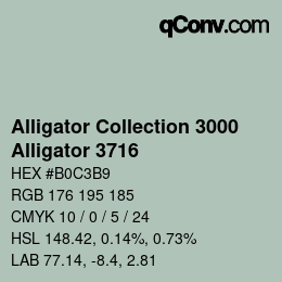 カラーコード: Alligator Collection 3000 - Alligator 3716 | qconv.com
