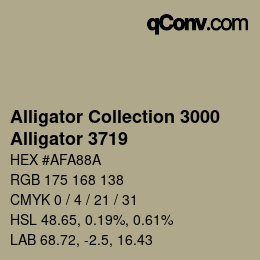 カラーコード: Alligator Collection 3000 - Alligator 3719 | qconv.com