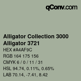 Color code: Alligator Collection 3000 - Alligator 3721 | qconv.com