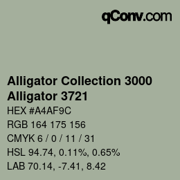 Code couleur: Alligator Collection 3000 - Alligator 3721 | qconv.com