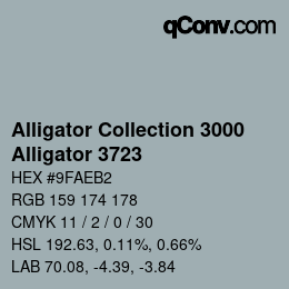 Color code: Alligator Collection 3000 - Alligator 3723 | qconv.com