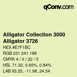 Farbcode: Alligator Collection 3000 - Alligator 3726 | qconv.com