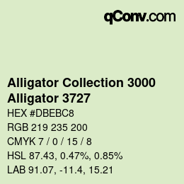 カラーコード: Alligator Collection 3000 - Alligator 3727 | qconv.com