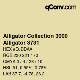 カラーコード: Alligator Collection 3000 - Alligator 3731 | qconv.com
