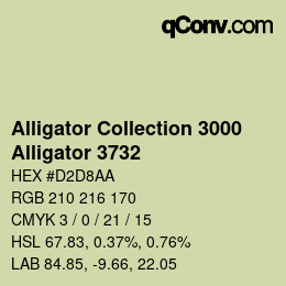 Color code: Alligator Collection 3000 - Alligator 3732 | qconv.com