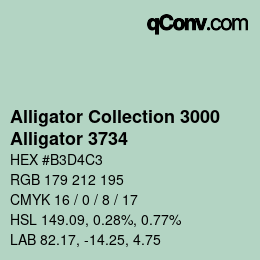 カラーコード: Alligator Collection 3000 - Alligator 3734 | qconv.com