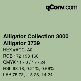 Farbcode: Alligator Collection 3000 - Alligator 3739 | qconv.com