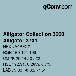 カラーコード: Alligator Collection 3000 - Alligator 3741 | qconv.com