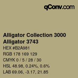 Código de color: Alligator Collection 3000 - Alligator 3743 | qconv.com