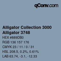 カラーコード: Alligator Collection 3000 - Alligator 3748 | qconv.com