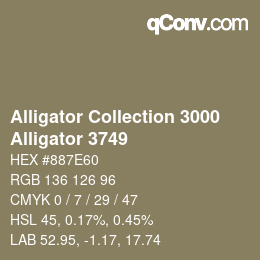 カラーコード: Alligator Collection 3000 - Alligator 3749 | qconv.com