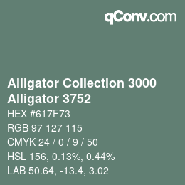 カラーコード: Alligator Collection 3000 - Alligator 3752 | qconv.com