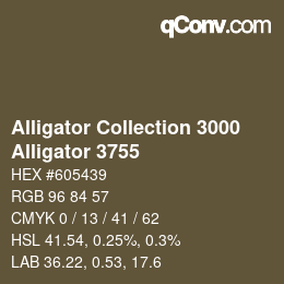 カラーコード: Alligator Collection 3000 - Alligator 3755 | qconv.com