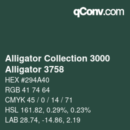 カラーコード: Alligator Collection 3000 - Alligator 3758 | qconv.com