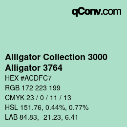Color code: Alligator Collection 3000 - Alligator 3764 | qconv.com