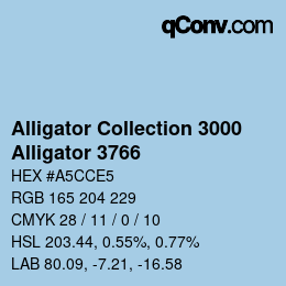 Color code: Alligator Collection 3000 - Alligator 3766 | qconv.com